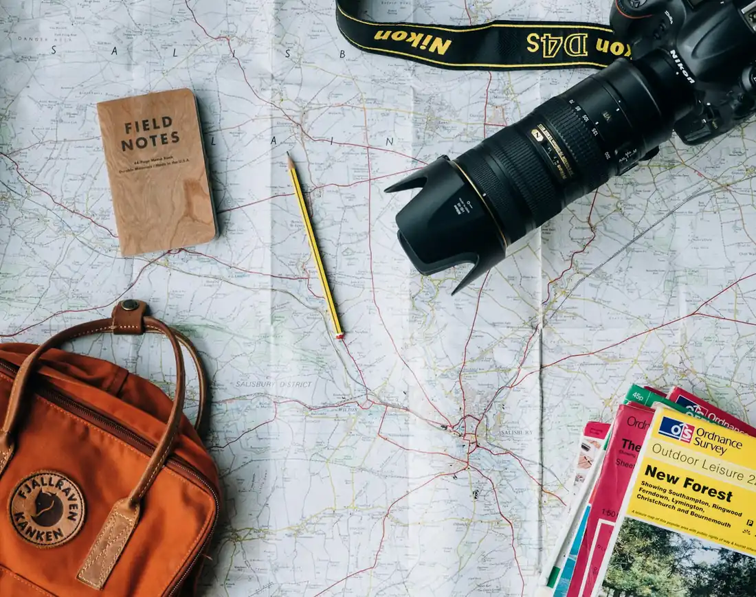 Travel destination atmosphere for map-first itinerary planning